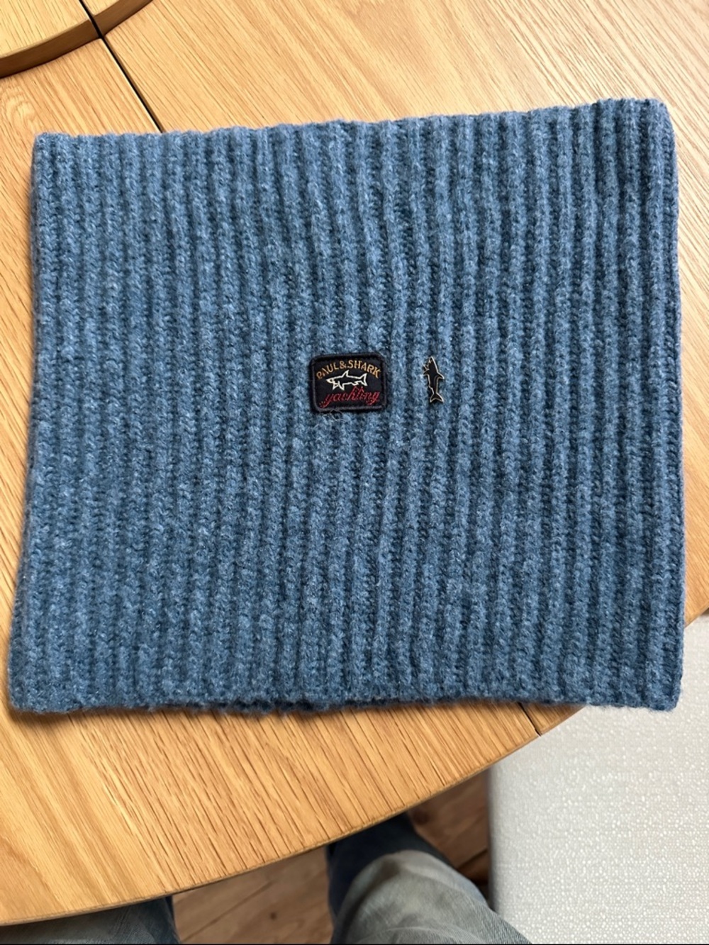 Paul & Shark Ribbed Knit Neck Warmer in Slate Blue